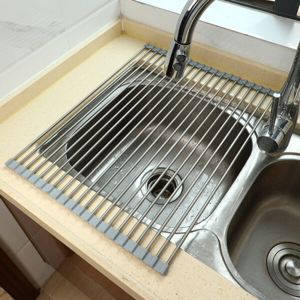 Wholesale TPE Dish Drying Rack Roll-Up Type Drain Racks Custom