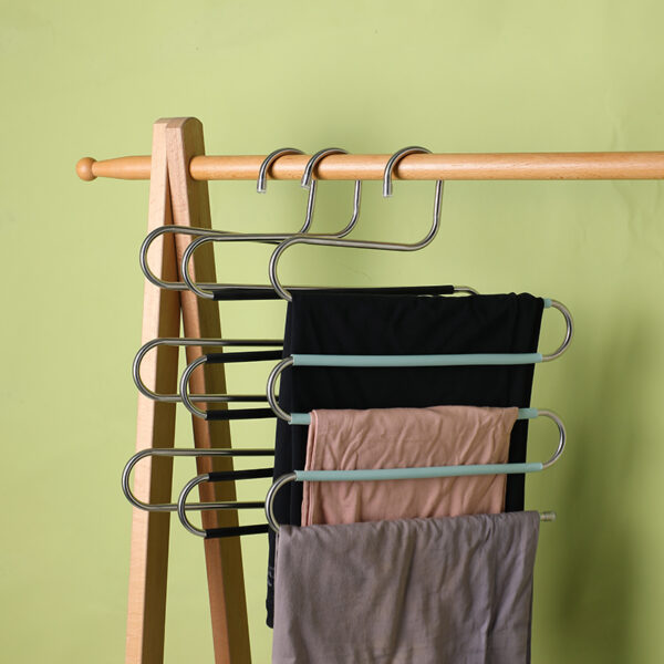 Wholesale S-Shaped Pants Hanger, Stainless Steel Storage Multi-layer Hanger Custom
