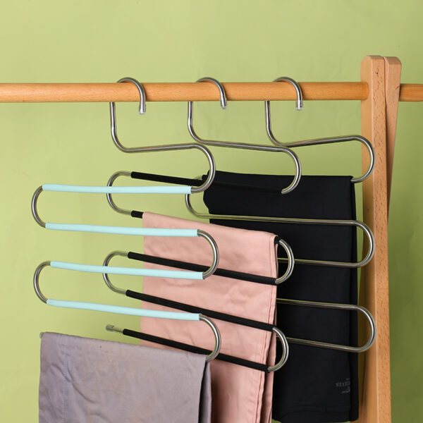 Wholesale S-Shaped Pants Hanger, Stainless Steel Storage Multi-layer Hanger Custom