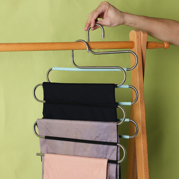 Wholesale S-Shaped Pants Hanger, Stainless Steel Storage Multi-layer Hanger Custom
