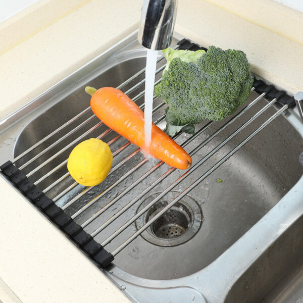 Wholesale TPE Dish Drying Rack Roll-Up Type Drain Racks Custom